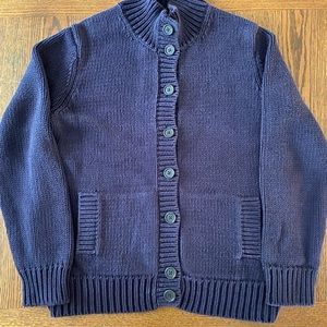 LANDS’ END DARK PLUM HEAVYWEIGHT COTTON CARDIGAN